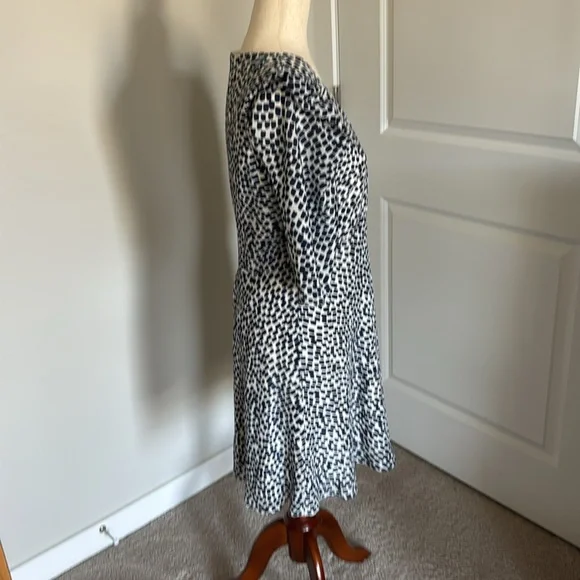 Saloni Colette Silk Crepe De Chine Navy Painterly Mini Dress Women’s US 10 - Picture 4 of 11